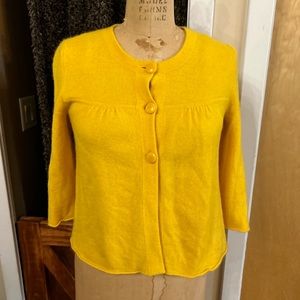 J. Crew Spring 2008 yellow cashmere cropped sweater jacket.